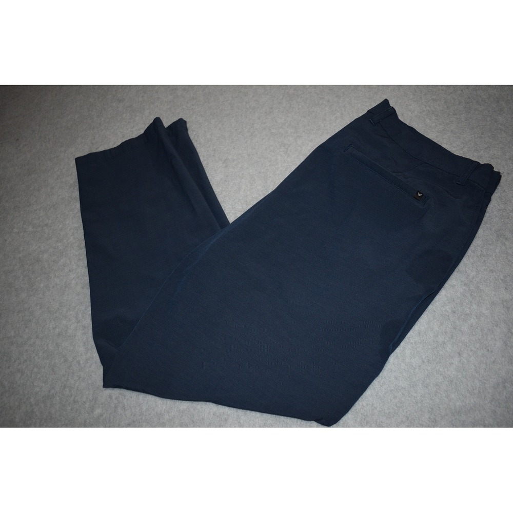 Callaway Golf Pants Mens 38x30 Navy Blue Performance Stretch Flat Polyester
